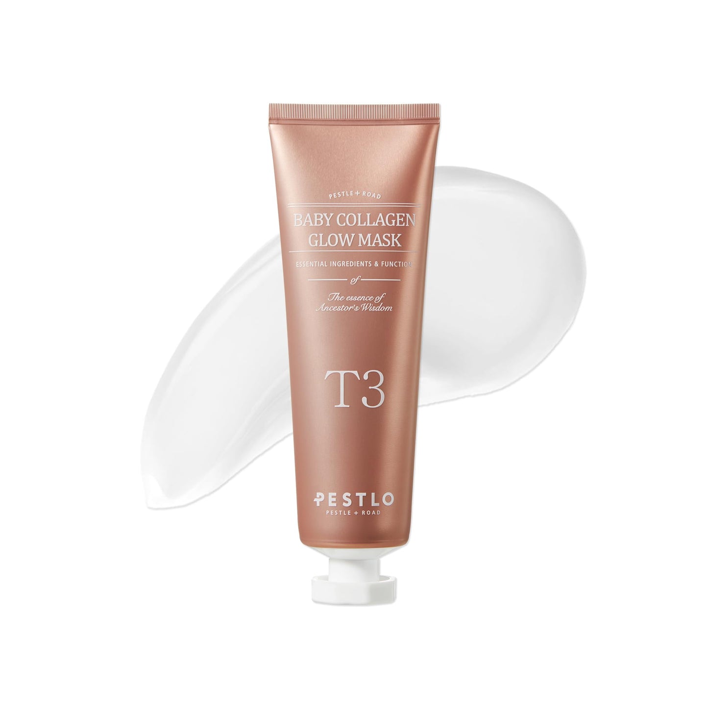 PESTLO Baby Collagen Glow Mask - Korean Peel Off Facial Mask Infused with Reallagen/T3 Vegan Collagen, Aginon, Volufiline for Hydrating, Firming, Glow, Glass Skin | Optional Overnight Use, 1.69 fl.oz