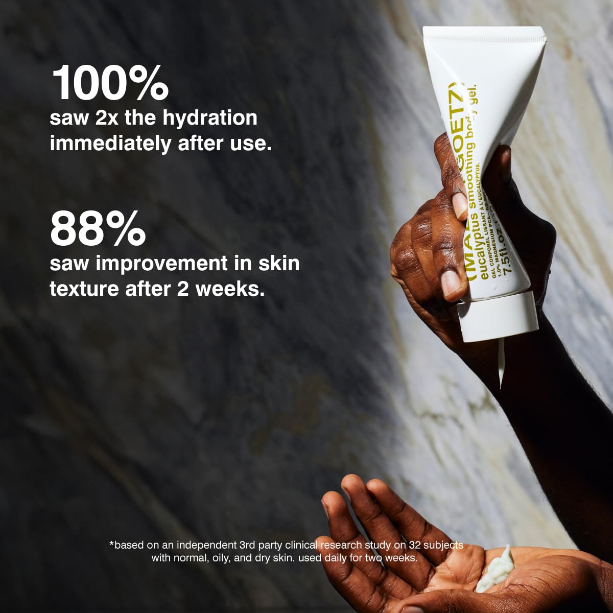 MALIN+GOETZ Eucalyptus Smoothing Body Gel | Restorative Gel-to-Water Serum with Magnesium PCA, Urea + Phytic Acid | Improves Texture, Smoothness + Barrier Function | Vegan + Cruelty-Free (7.5 Fl Oz.)
