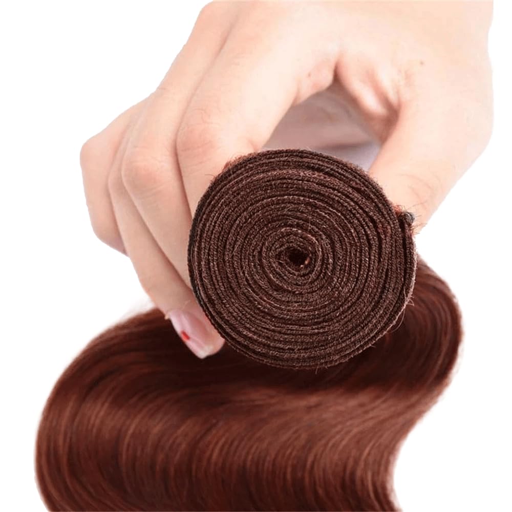 Color 33 Auburn Brown Body Wave Human Hair Bundles Reddish Brown 1 Bundle 32 Inch Copper Red Bundles Color 33 Body Wave Bundle