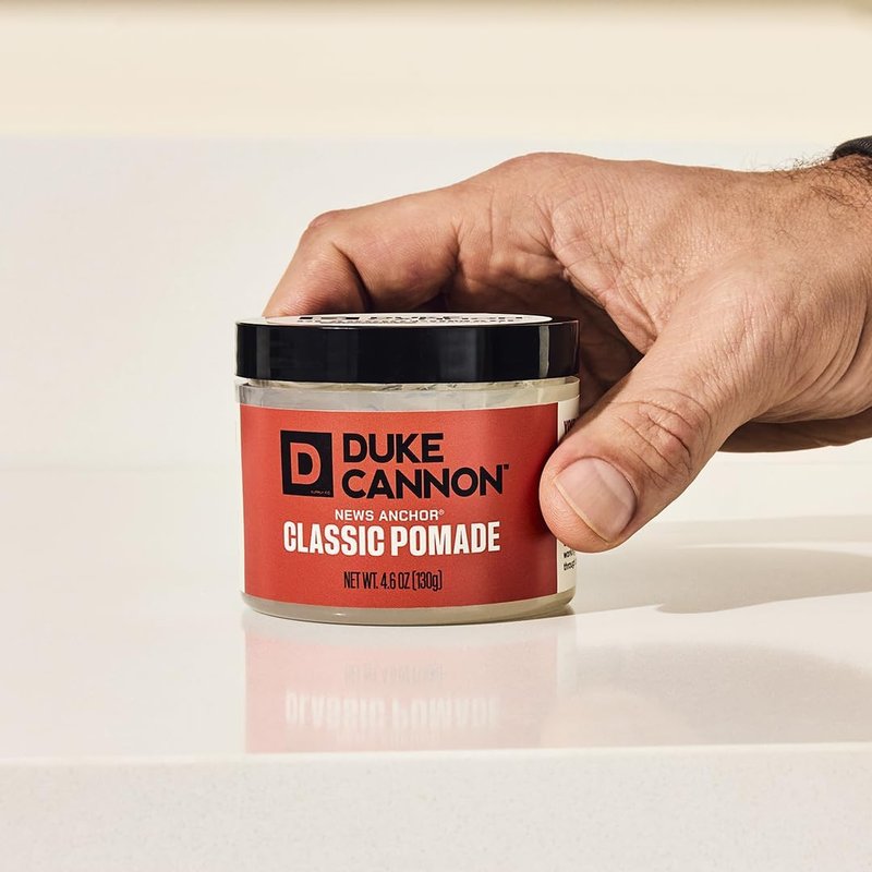 Duke Cannon Supply Co. Flexible – 4.6 oz – Strong Hold, No Shine, Water-Based for Easy Washout, Adds Texture & Volume for Shorter Hairstyles (News Anchor Classic Pomade)