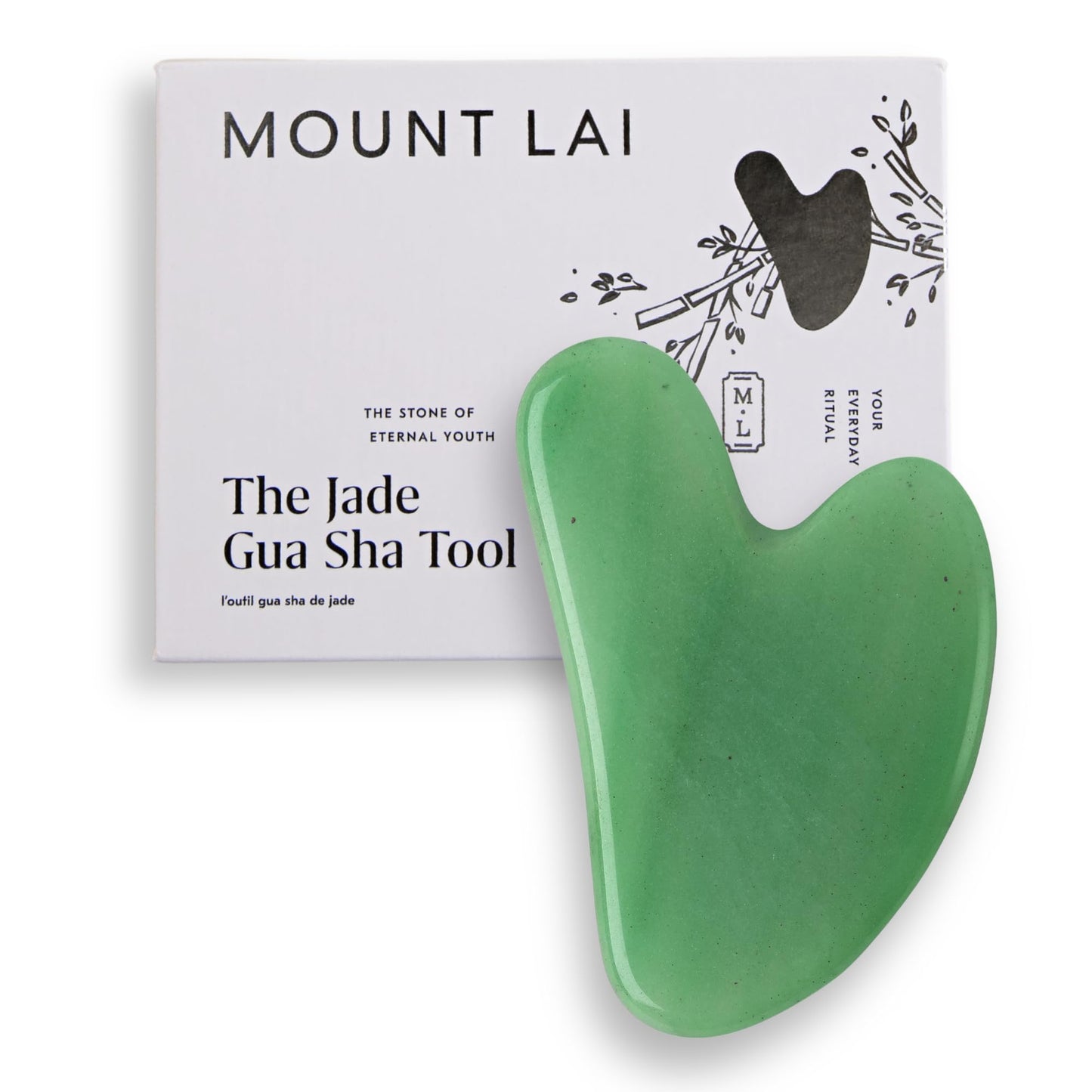 Mount Lai - The Jade Gua Sha Facial Lifting Tool | Face Sculpting Tool for Skin Care | Guasha Tool for Face and Body | Facial Massage Tools to Relieve Muscle Tension and Reduce Puffiness