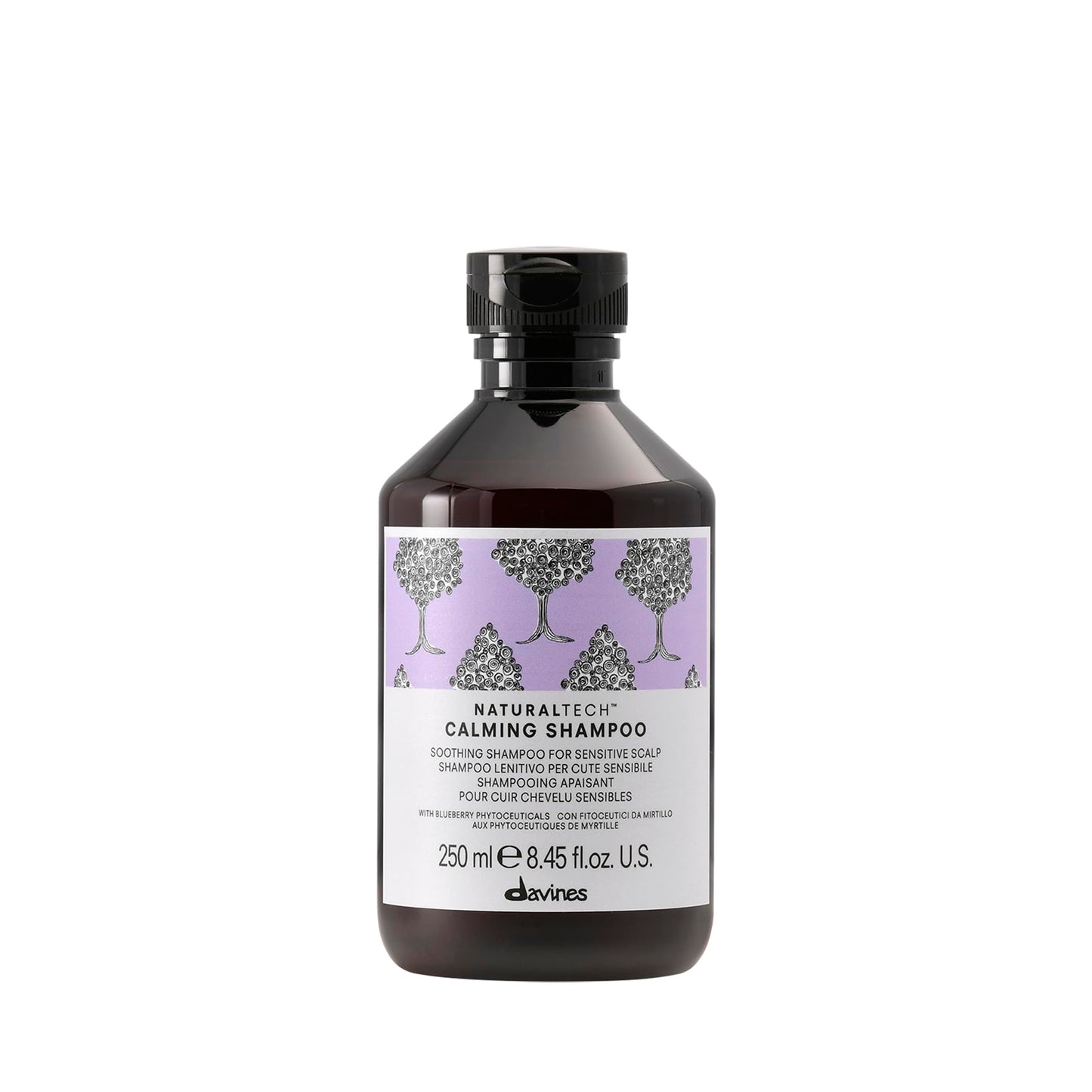 Davines Naturaltech Calming Shampoo, Soothing & Relieving for Sensitive Scalp - With Blueberry Phytoceuticals - Gentle Cleanser Reduces Itching & Redness, 8.45 Fl Oz
