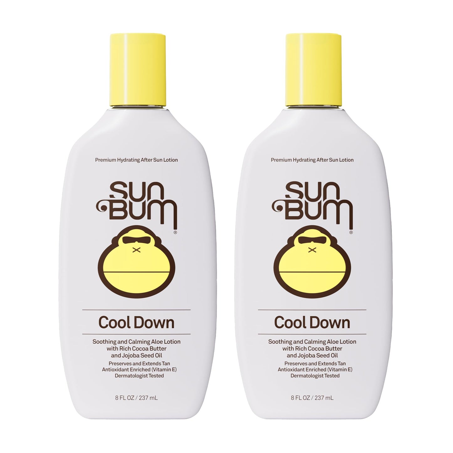 Sun Bum Cool Down Aloe Vera Lotion Vegan After Sun Gel With Cocoa Butter To Soothe and Hydrate Sunburned Skin, 8 oz (Pack of 2)