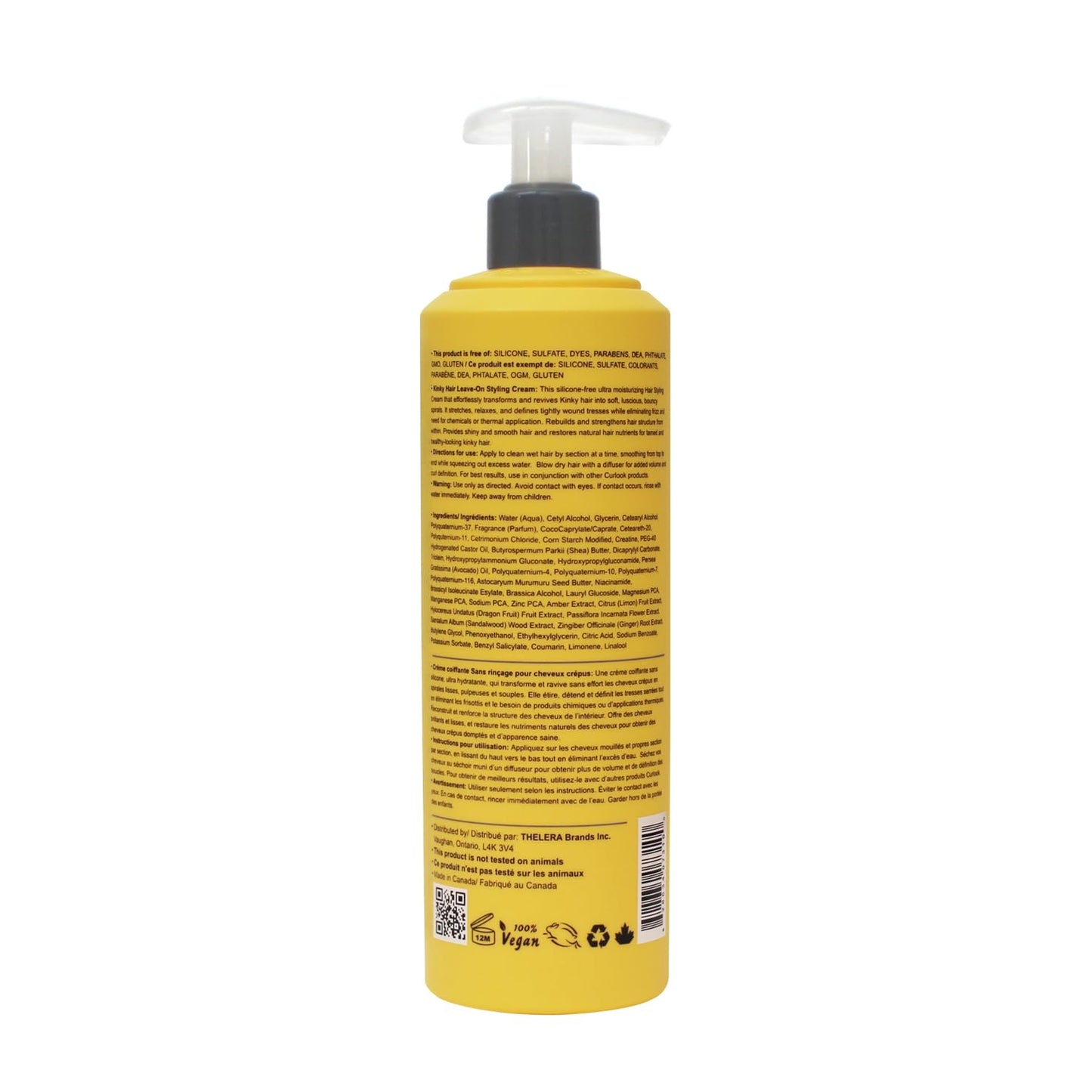 CURLOOK Kinky-Coily Hair Leave-in Styling Cream - Silicone Free With Niacinamide, Creatine, Minerals, Triolein Oil, Shea Butter, Murumuru Butter and Scalp & Plant Extracts - Made in Canada