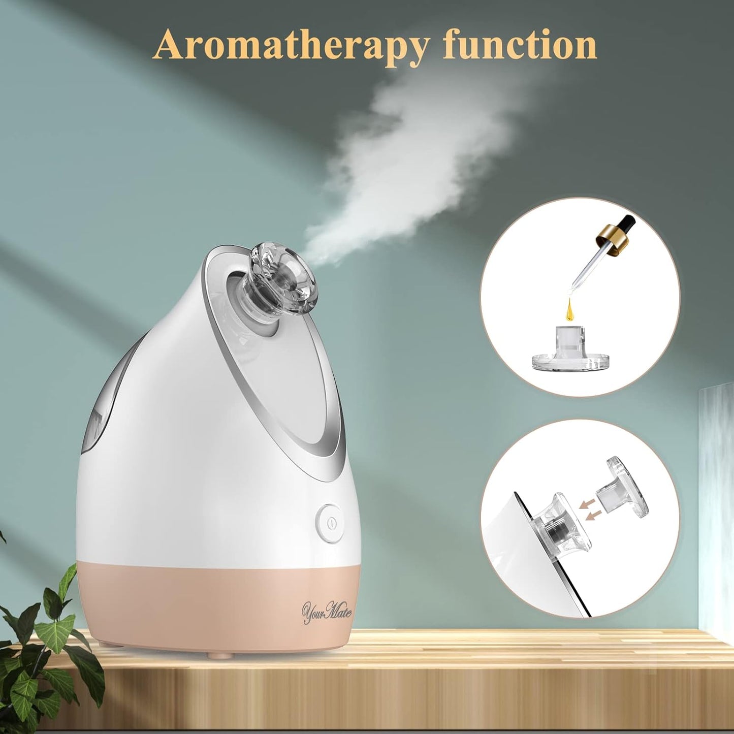 Facial Steamer - Nano Ionic Face Steamer with Adjustable Nozzle & Aromatherapy | Moisturizing Warm Mist for Sinuses & Pore Unclogging