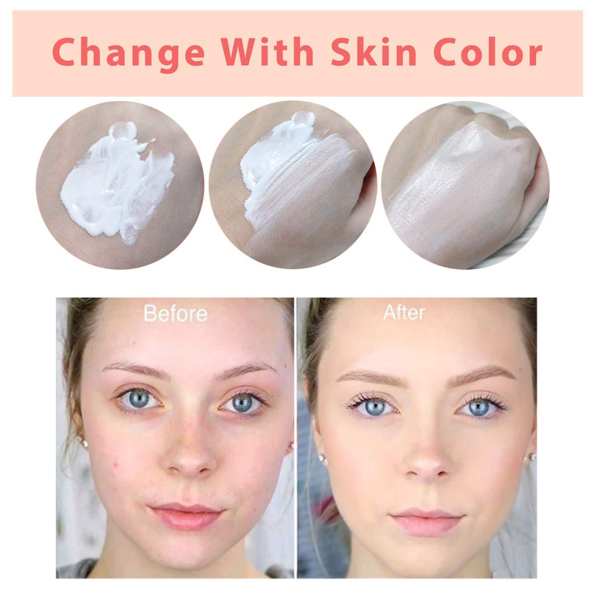 ReviGLam TLM Colour Changing Liquid Foundation Hides Wrinkles & Lines, BB Cream Makeup Base Concealer Cover Moisturizing Fluid for all Skin Tone SPF15, Pack of 2