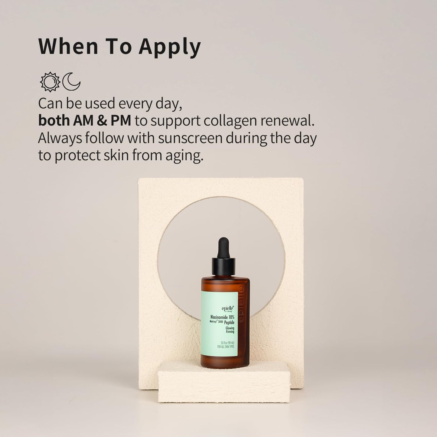 Epielle Complex Niacinamide 10% + Peptides Serum 3 fl.oz, Glowing and Firming Formula for Uneven Tone & Enlarged Pores, Anti-Aging Serum for Face, Korean Skin Care for Glass Skin