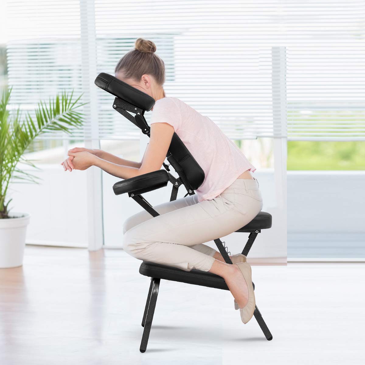 Giantex Portable Light Weight Massage Chair Travel Massage Tattoo Spa Chair w/Carrying Bag (White)