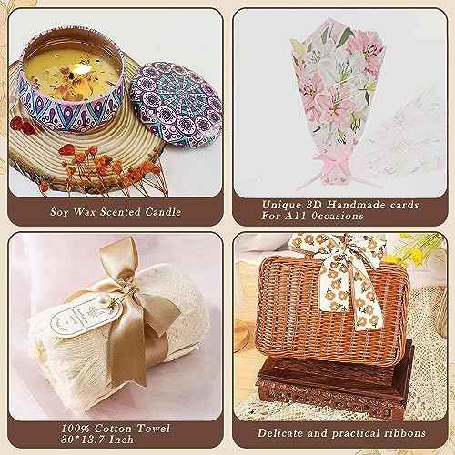 Birthday Gifts for Women,Happy Bath Set Relaxing Spa Gift Baskets Ideas for Women,Her,Mom, Sister, Coworker, Wife, Girlfriend, Daughter,Unique Get Well Soon Self Care Holiday Gift Basket for Women.
