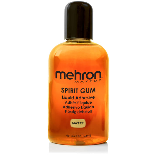 Mehron Makeup Spirit Gum Adhesive | Special FX , Cosplay, Halloween, Stage Performance Makeup | Professional Cosmetic Glue Adhesive for Face, Skin, & Body (4.5 oz) (Matte) | Made in the USA