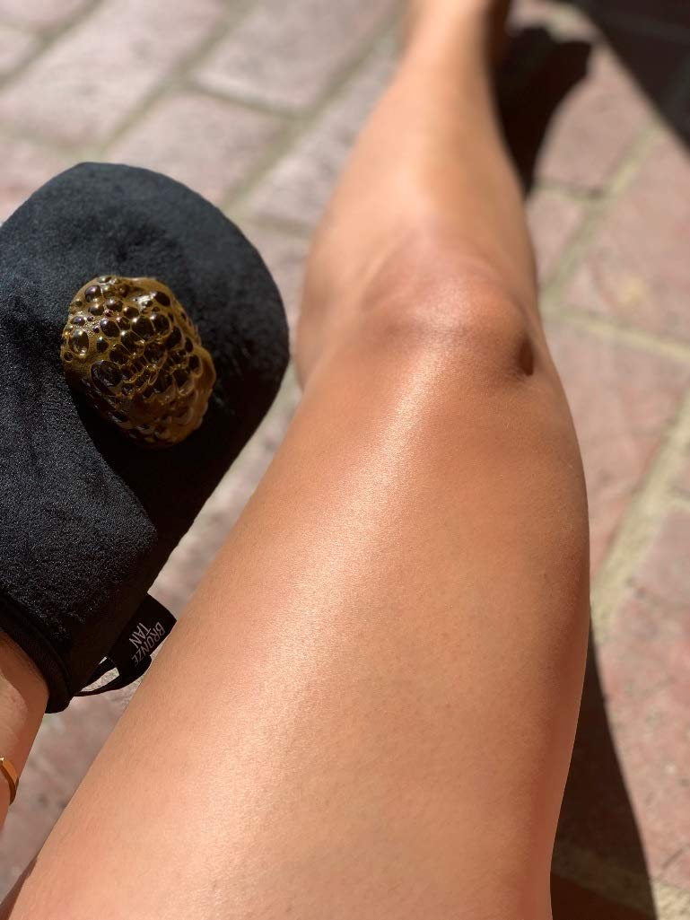 Self Tanning Mitt Applicator - Ultra Soft Reusable Glove for Streak-Free Tan | Machine Washable, Black