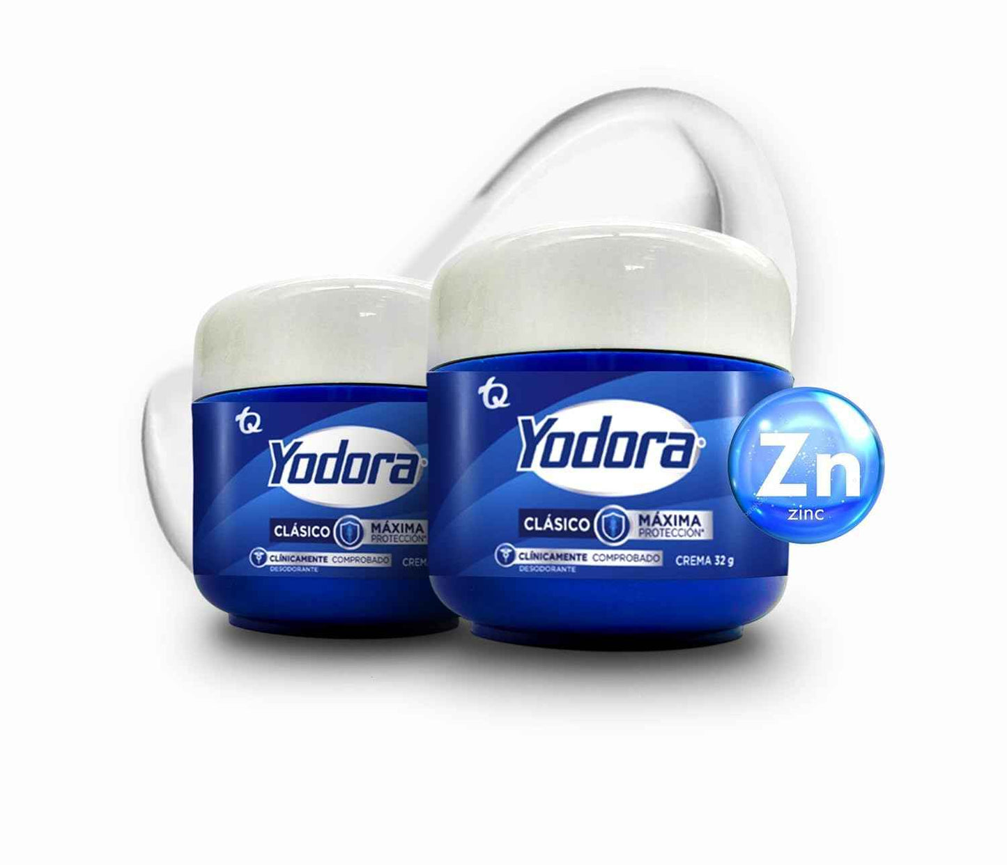 Two-pack for long-lasting freshness 60 gr - Yodora Clásico Cream Deodorant – Gentle Formula Formula for Sensitive Skin – Hydrating and Vegan Deodorant – 24-Hour Protection.