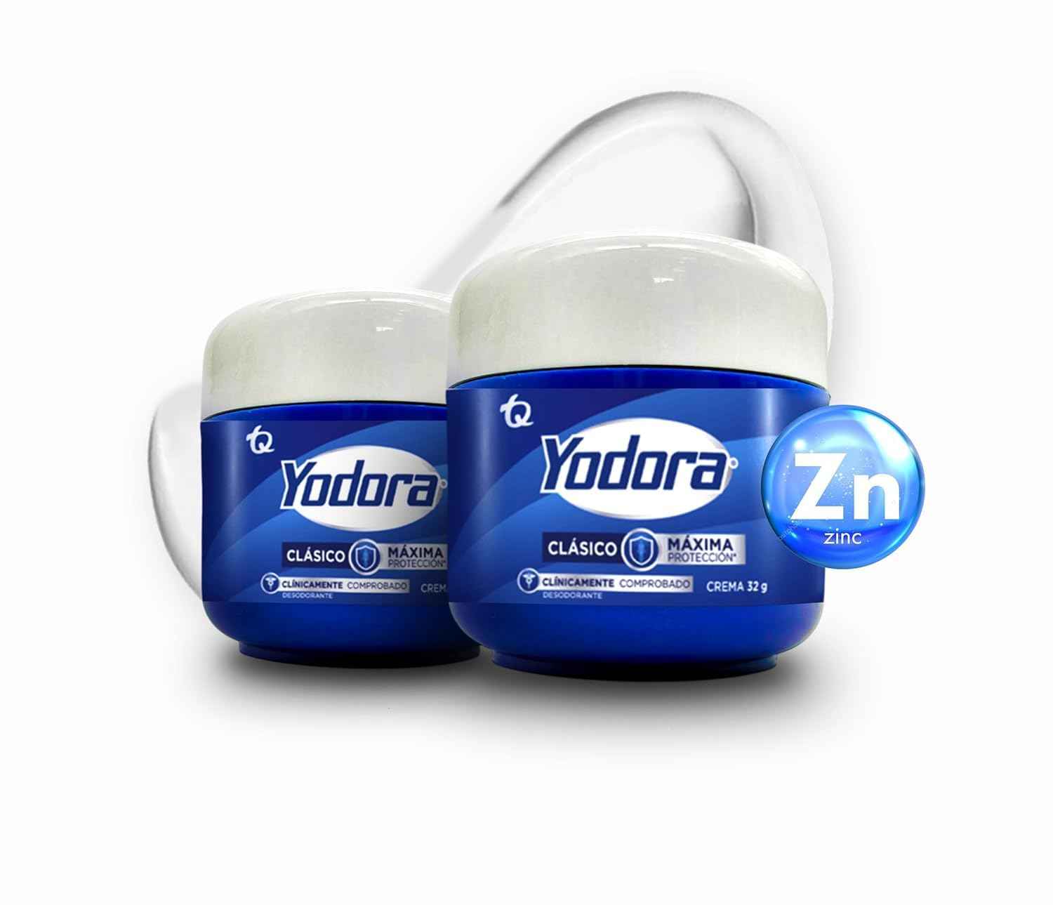 Two-pack for long-lasting freshness 60 gr - Yodora Clásico Cream Deodorant – Gentle Formula Formula for Sensitive Skin – Hydrating and Vegan Deodorant – 24-Hour Protection.