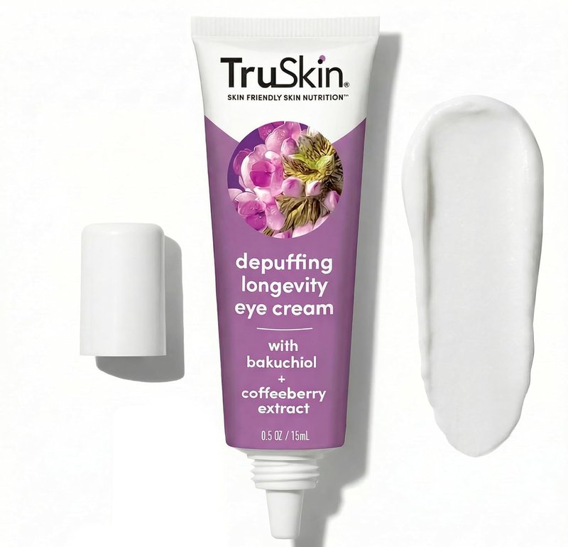 TruSkin Longevity Eye Cream - Caffeine & Bakuchiol for Dark Circles | 0.5 fl oz