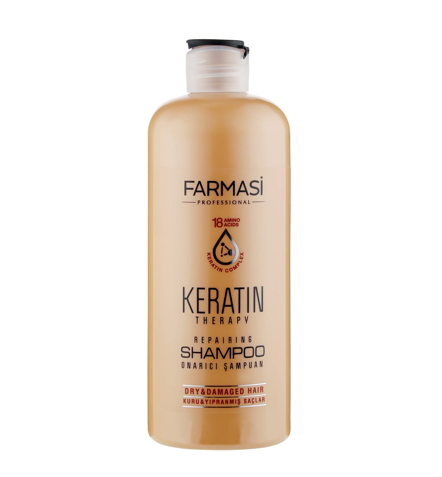 FARMASi Keratin Therapy Repairing Shampoo, Deep Cleansing & Nourishing Care for Dry Damaged Hair, Restores Softness Smoothness & Shine, 12.2 fl oz