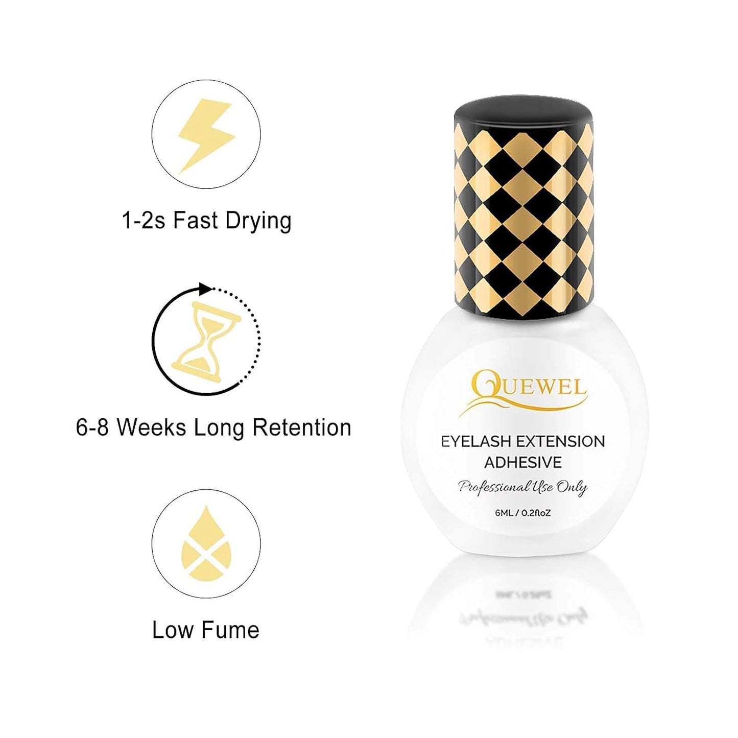 Volume Eyelash Extensions - 0.07 D Curl Mixed Tray (8-15mm) + Classic 0.15 D Curl (8-14mm) + Strong Black Adhesive (6ml)