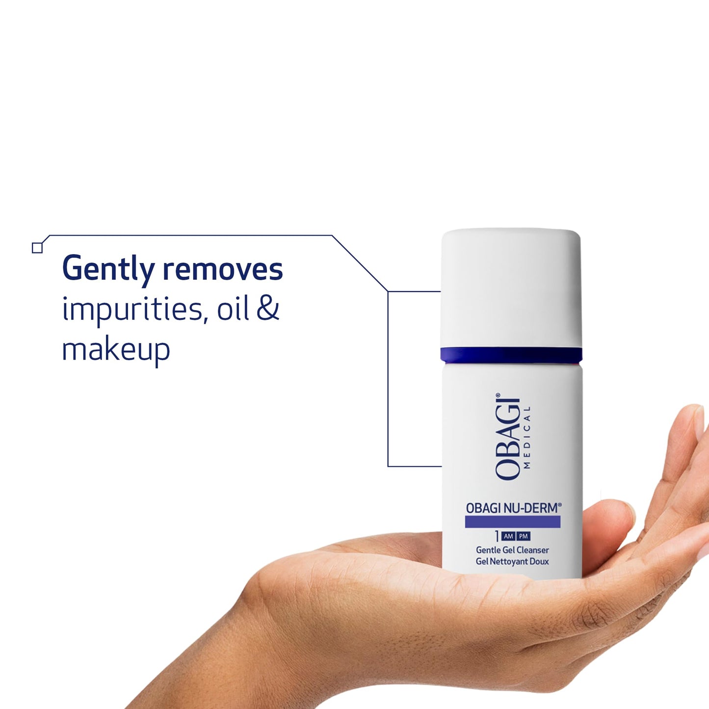 Obagi Nu-Derm Gentle Cleanser – Cleanser that Removes Daily Impurities & Makeup For Normal to Dry & Sensitive Skin – 2 oz, Travel Size