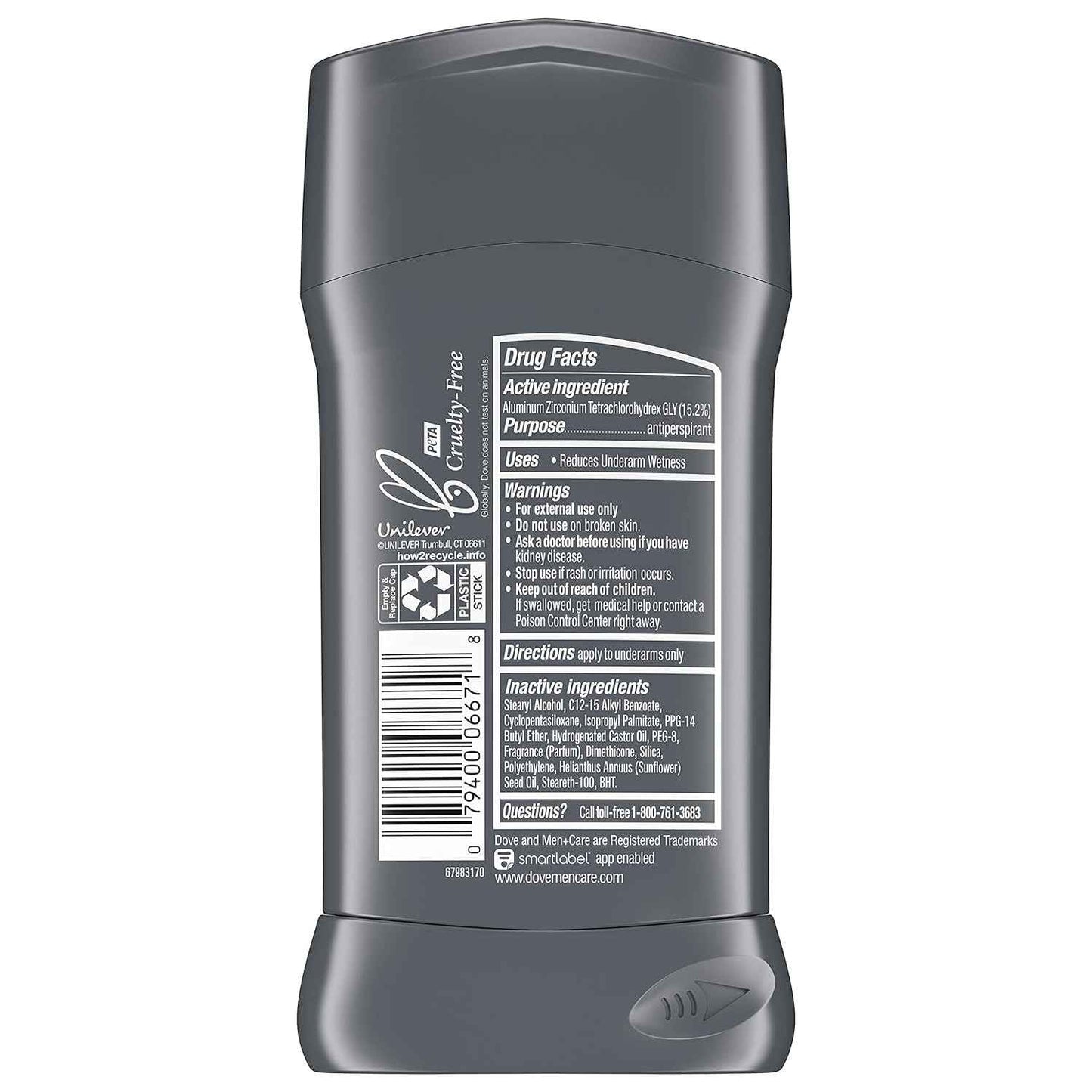 Dove Men + Care Antiperspirant - Clean Comfort - Non-Irritant - Net Wt. 2.7 OZ (76 g) Per Stick - Pack of 3 Sticks