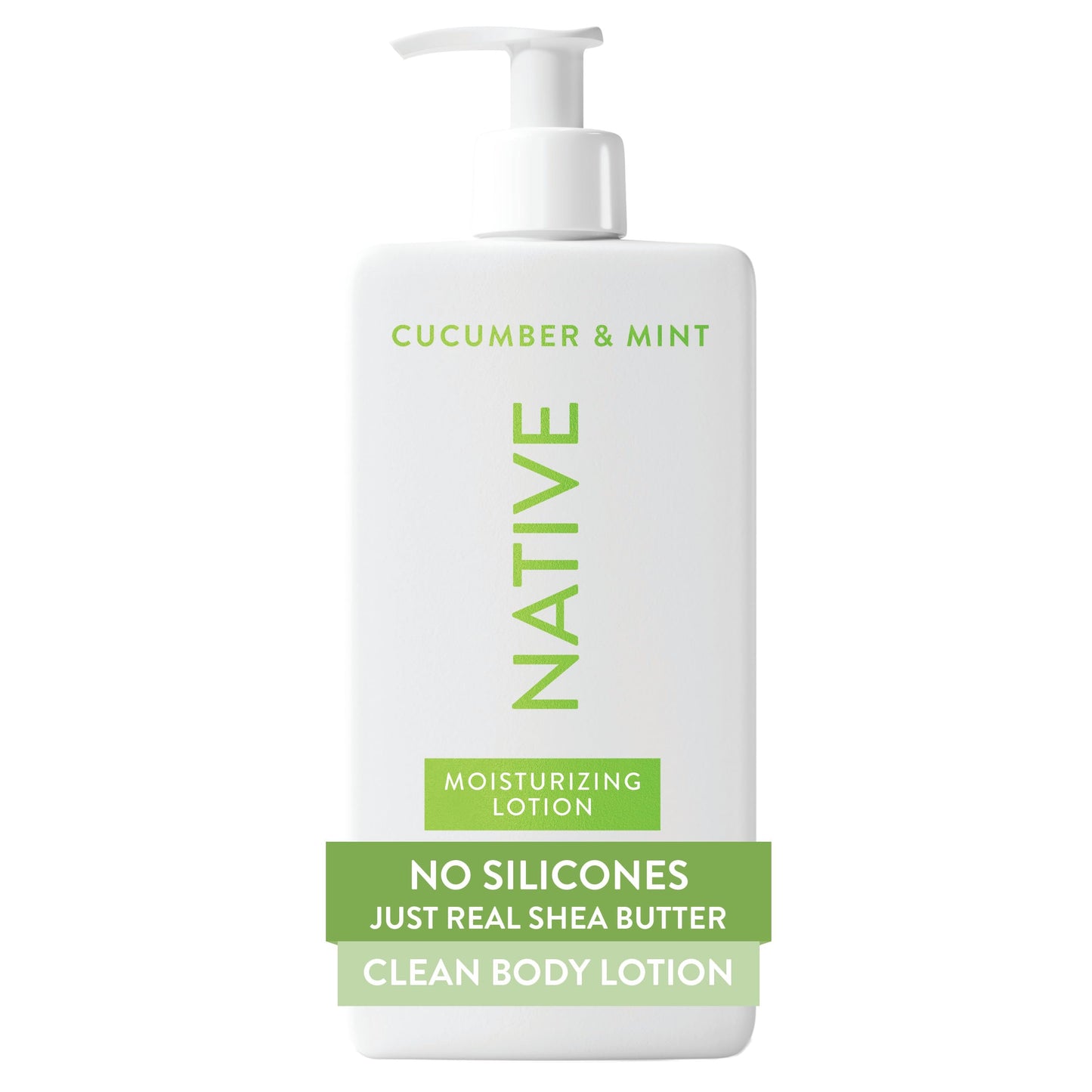 Native Body Lotion, Cucumber & Mint, 48-Hour Hydration for Dry & Sensitive Skin, Made with Plant-Based Moisturizers like Shea Butter, Silicone & Paraben Free, 16.5 fl oz
