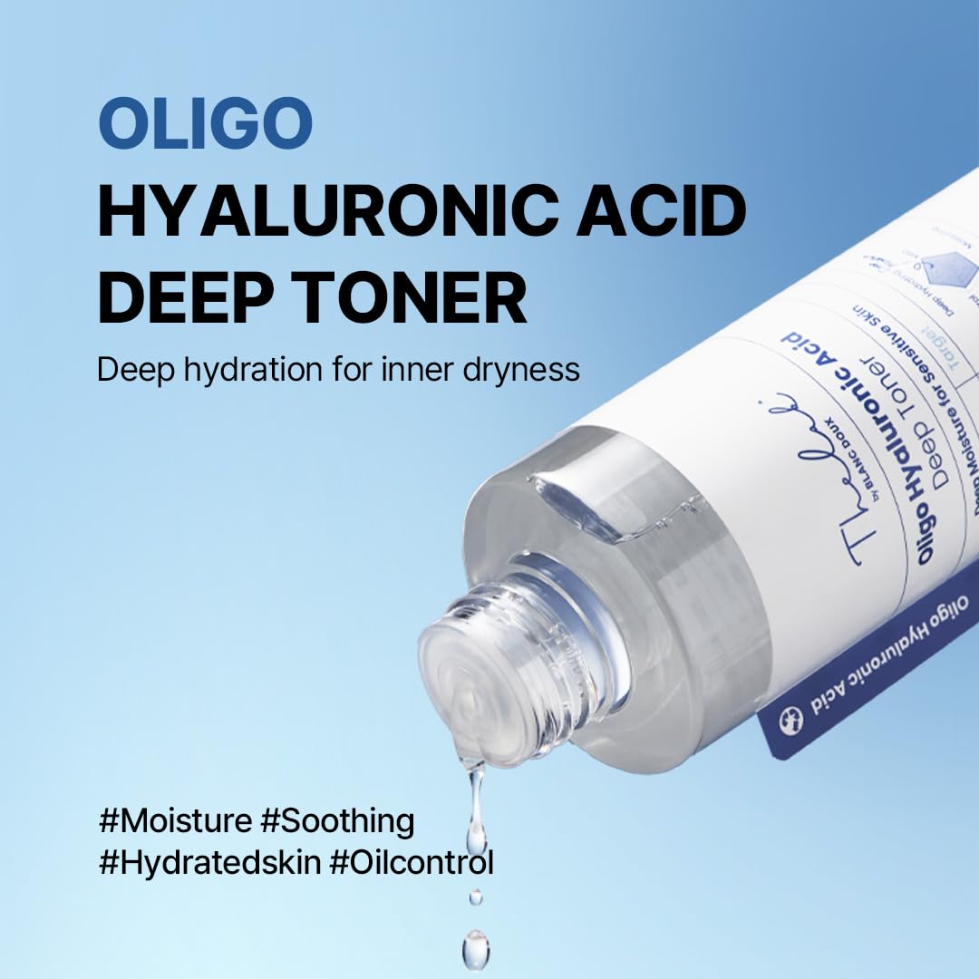 THE LAB BY BLANC DOUX Oligo Ultra-Low Molecular Hyaluronic Acid Deep Moisture Essence Toner Vegan for Sensitive Dry Combination Skin - Hypoallergenic Intense Hydrating Face Moisturizer 17 Fl Oz