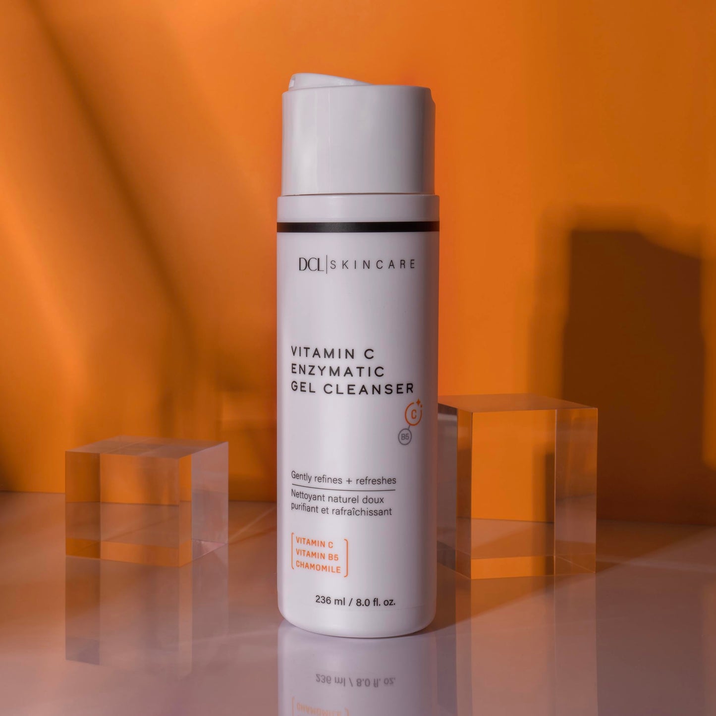 DCL Skincare Vitamin C Enzymatic Gel Cleanser with Sugar Fruit Enzymes & Vitamins C/B5, 8.0 Fl oz