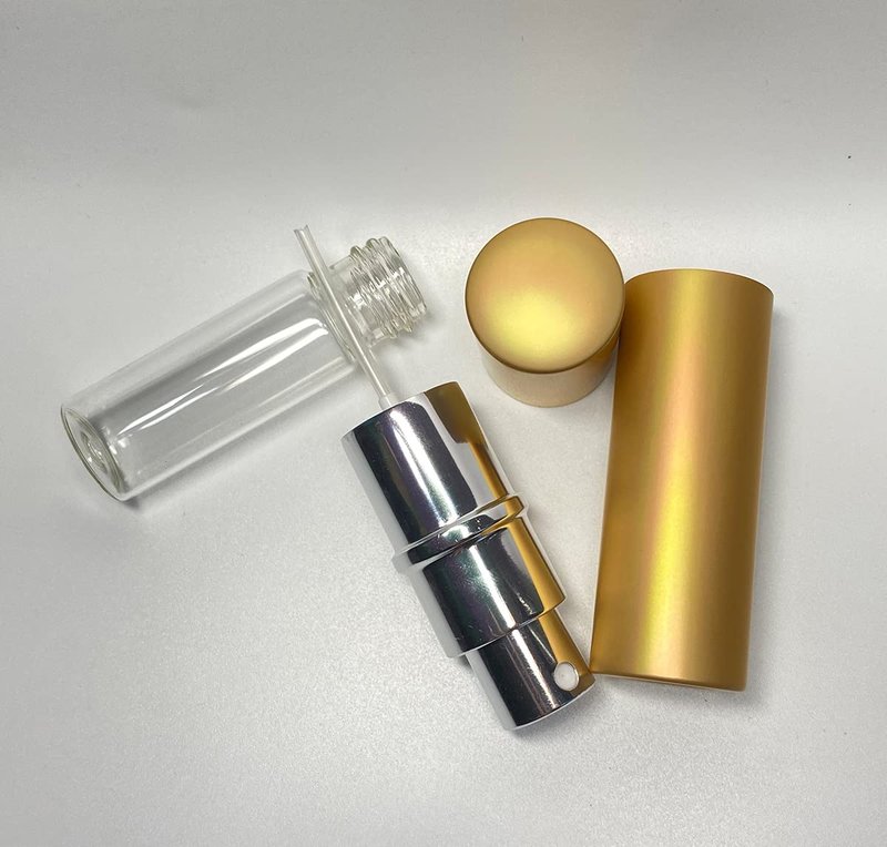 Portable 10ML Travel Perfume Atomizer Spray Bottles - 20 Pack Metal Gold Set
