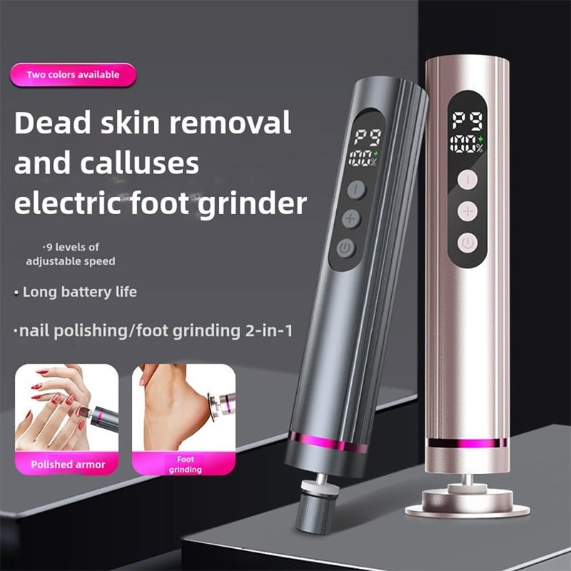 Electric Foot Callus Remover - 9-Speed Pedicure Tool with Dual Heads & LCD Display | Portable Type-C Charge
