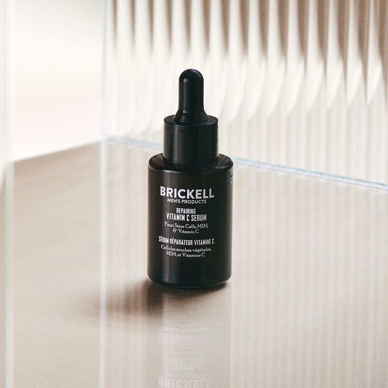 Brickell Men's Anti Aging Serum For Face, Repairing Night Facial Serum for Men, With Vitamin C, Hyaluronic Acid, and Green Tea to Diminish Wrinkles and Reduce Redness, 1 Ounce, Unscented