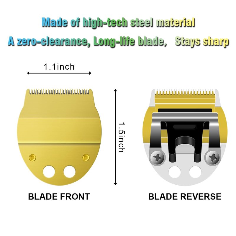 Replacement Narrow Blade Compatible with oster Finisher Trimmer Model 59 and T-Finisher Trimmer Blades Wide, golden