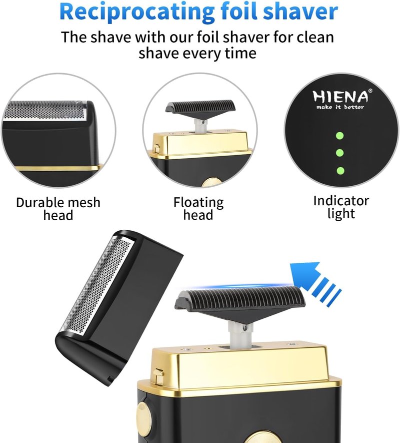 Professional Cordless Hair Clipper Set for Men - Beard Trimmers, Electric Foil Shaver & Nose Hair Trimmer | Rechargeable Grooming Kit
