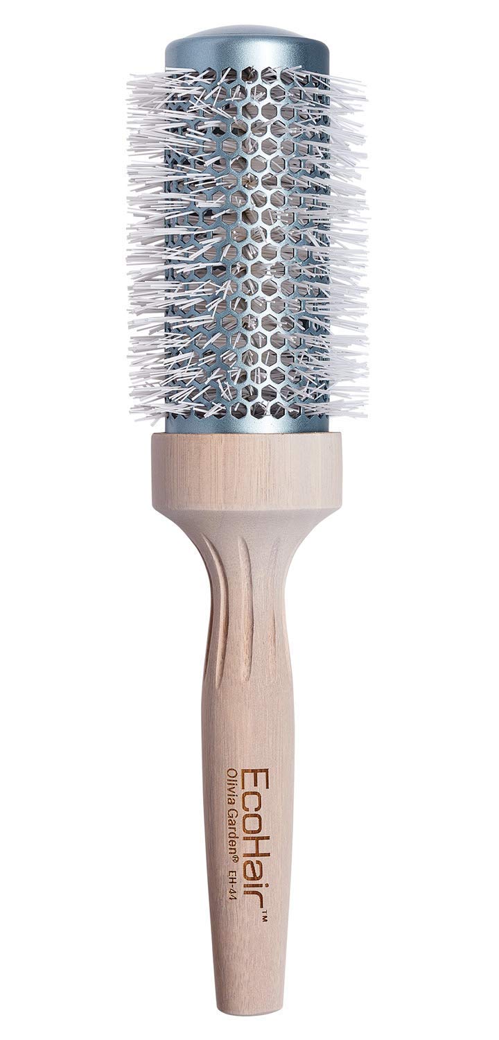 Olivia Garden EcoHair Thermal Bamboo Round Hair Brush - Not Electrical - Ceramic Blowout Brush for Normal to Thick Hair, 1 3/4"