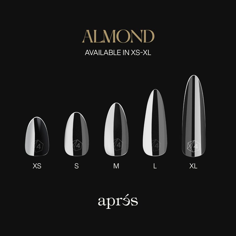 Apres Gel-X® Almond Box of Nail Tips | 280 Gel-X Tips, Soft Tips, 14 Sizes 00-9 | Half-sizes Included (Natural Almond Medium, 280 Count)