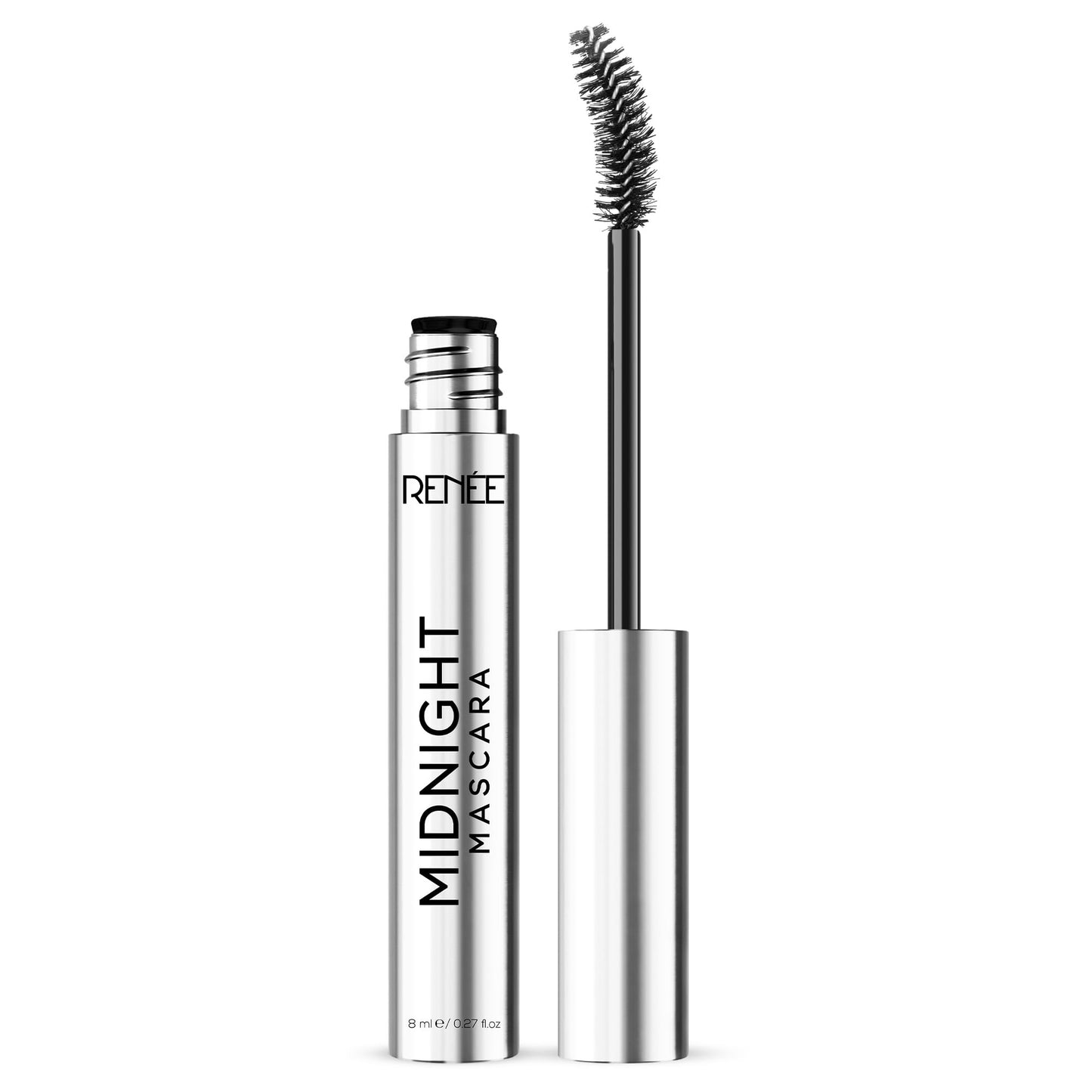 RENEE Midnight Mascara with Unique 360-Degree Wand, Darkest Black, Clump-Free & Long-Lasting Formula, Volumizes, Lengthens & Nourishes, Infused with Vitamin E