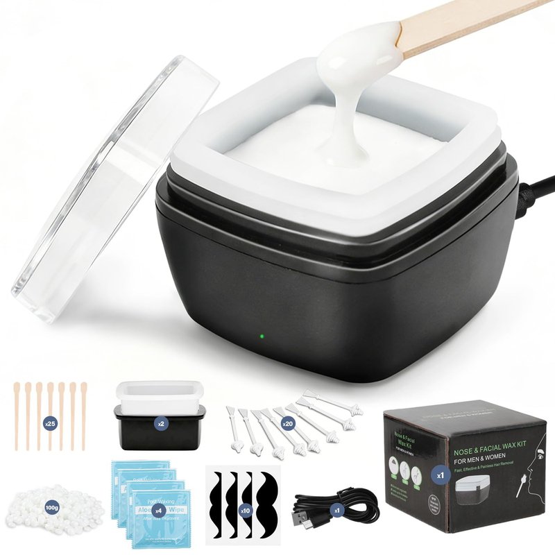 Wax Warmer Kit For Hair Removal, Professional Waxing Kit with 50pcs Waxing Sticks Single Wax Warmer Electric Heater For Women & Men, Facial Skin Body SPA Salon Equipment