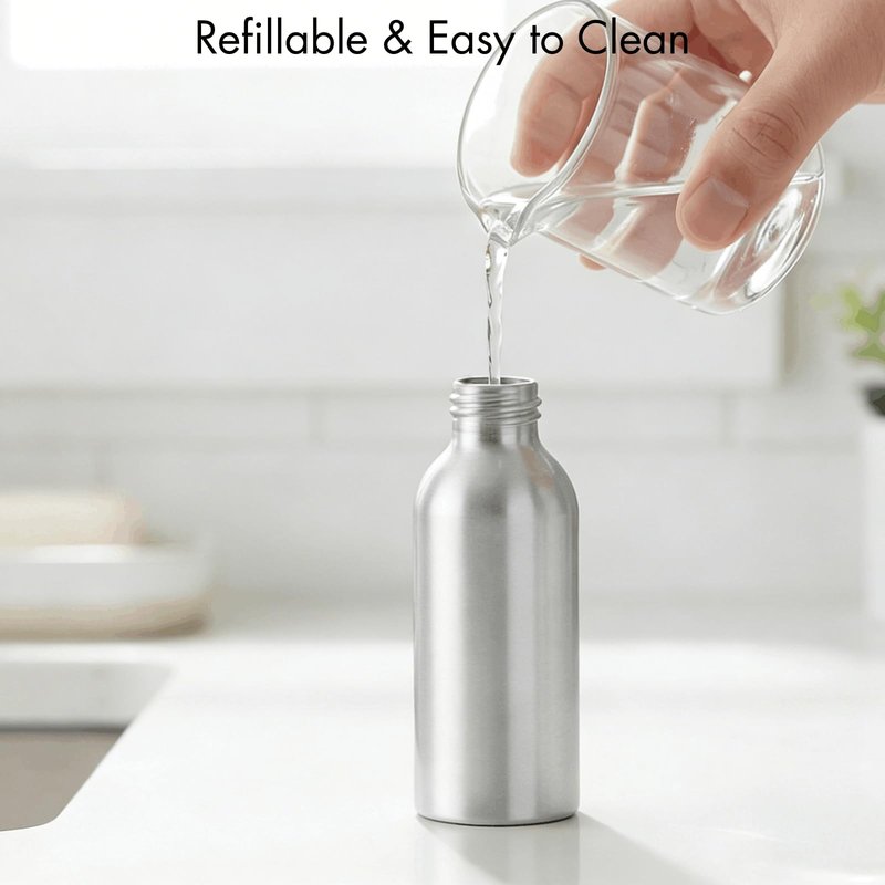 Youeon 12 Pack 4 Oz Fine Mist Spray Bottles, Reusable Aluminum Empty Spray Bottles, Small Refillable Bottle for Travel, Cosmetic, Perfume, Toner, Essential Oil Storage, Leak Proof
