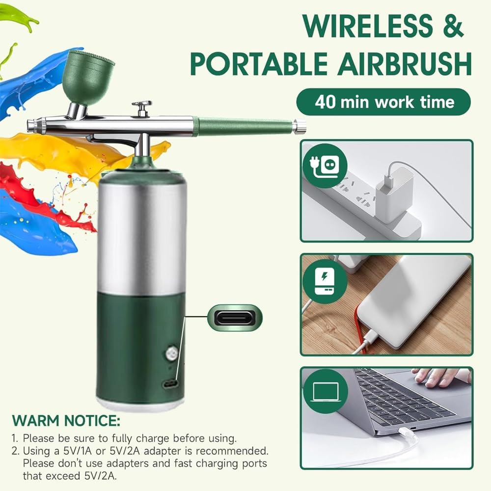 Oxygen Facial Machine - Portable Rechargeable Facial Steamer for Skin Rejuvenation | Green Color