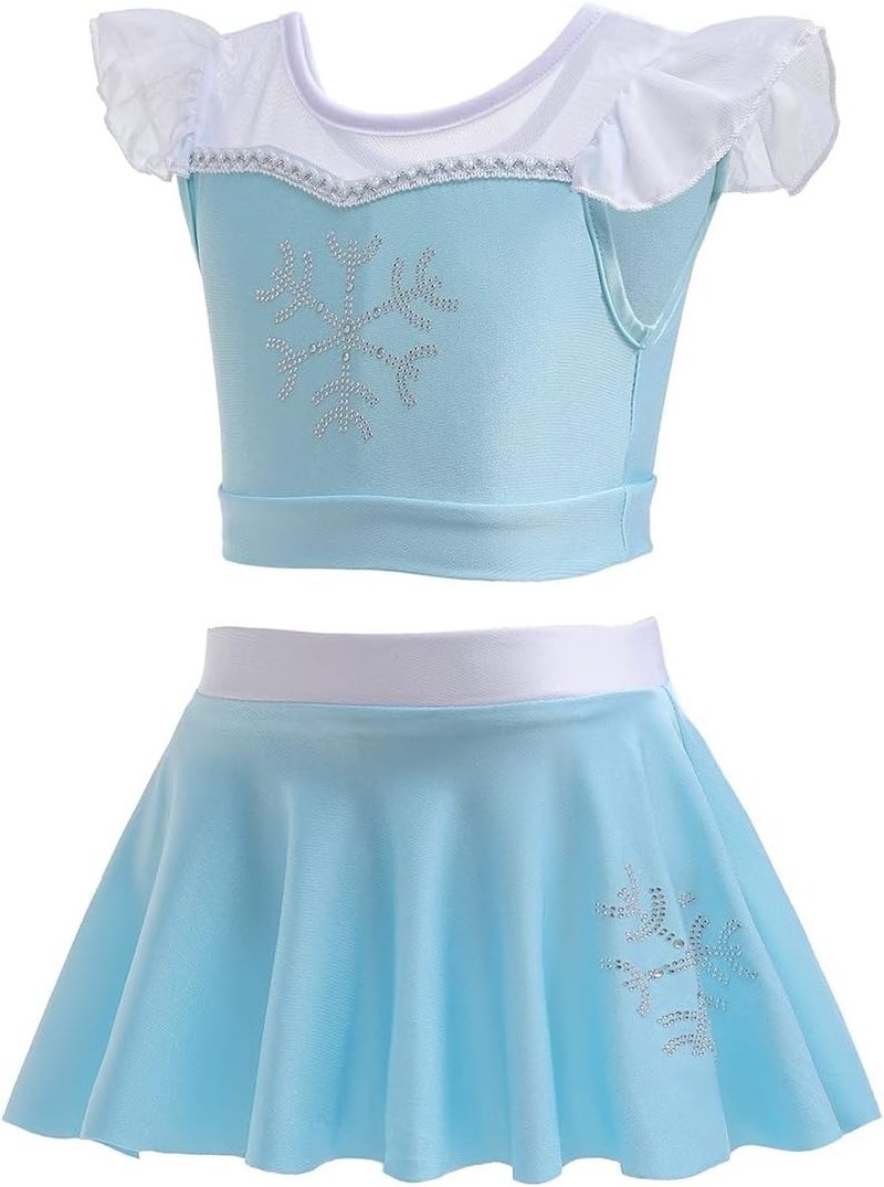 Girls Frozen Elsa Princess Swimwear - Two-Piece Tankini Set for Beach & Water Park | Size 5-6T