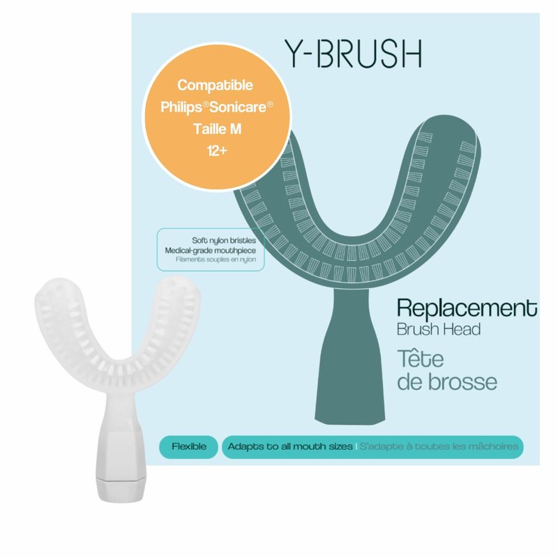NEW 2025 Compatible with Philips® Sonicare® Models - Y-Brush Replacement Brush Head - Flexible - One-Stroke Technology - Renewable Every 4 Months - Adults