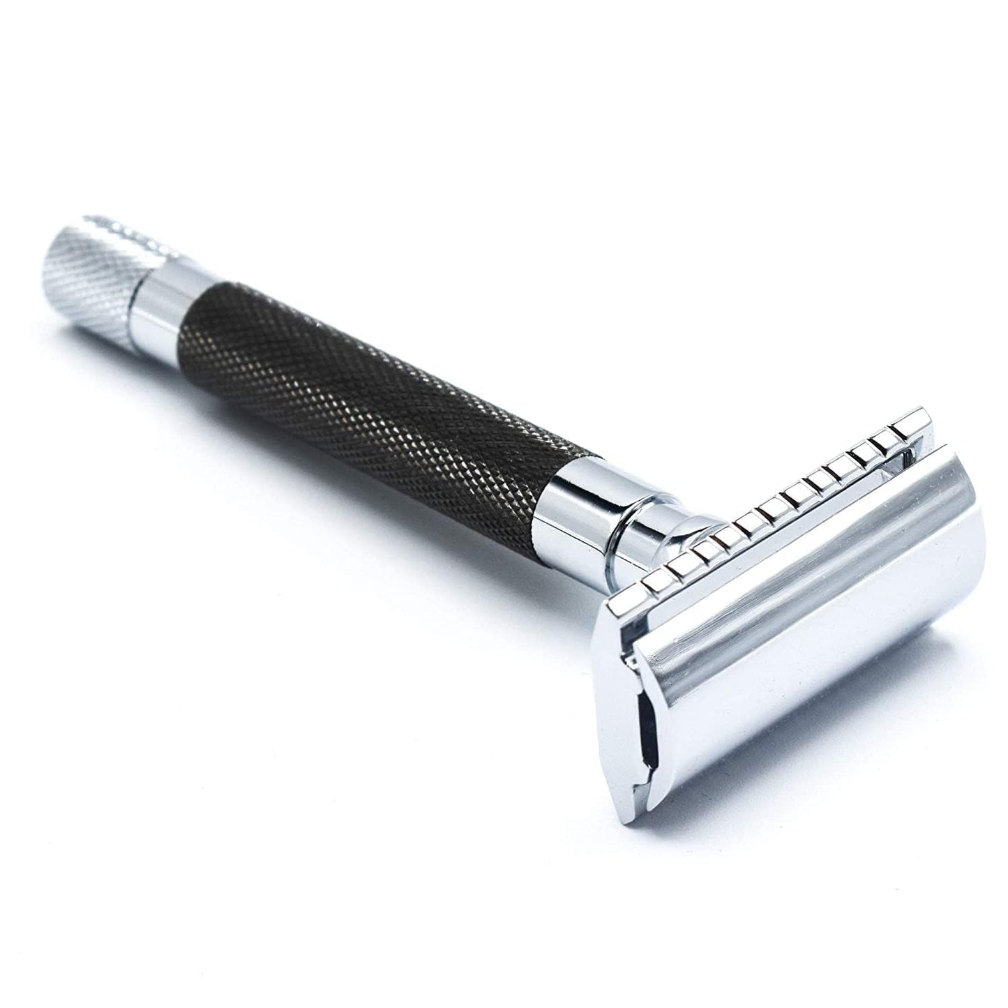 Parker 56R Heavyweight Double Edge Safety Razor with 5 Parker Premium Platinum Stainless Steel Razor Blades – Classic 3 Piece Design (Graphite)
