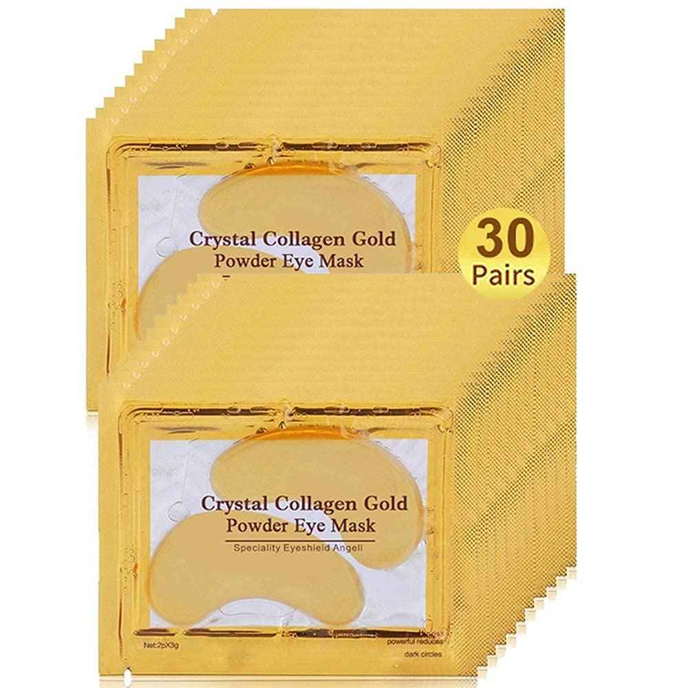 Eye Mask, 60 Pairs Collagen Under Eye Patches, Crystal Eye Gel Pads Treatment for Reducing Dark Circles, Lighten Wrinkles Anti-Aging Moisturizing, Fine Lines Eye Bags Puffiness for Women Men