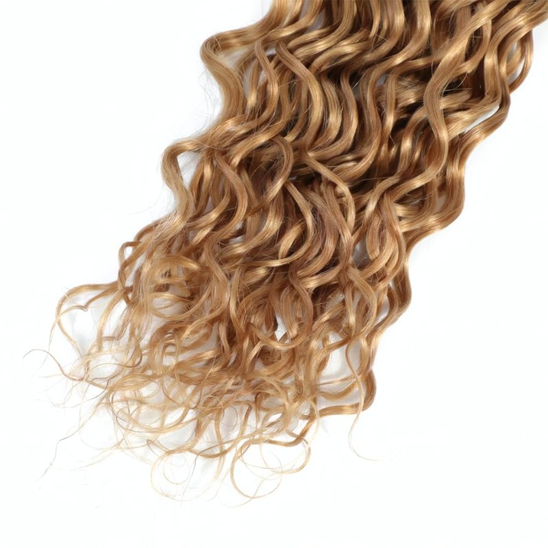 LOIUMGUU Honey Blonde Human Hair Bundles Color #27 Body Wave Bundles 8 10 12 Inch Double Weft Soft Unprocessed Brazilian Virgin Remy Double Weft Soft Real Blonde Hair Extensions