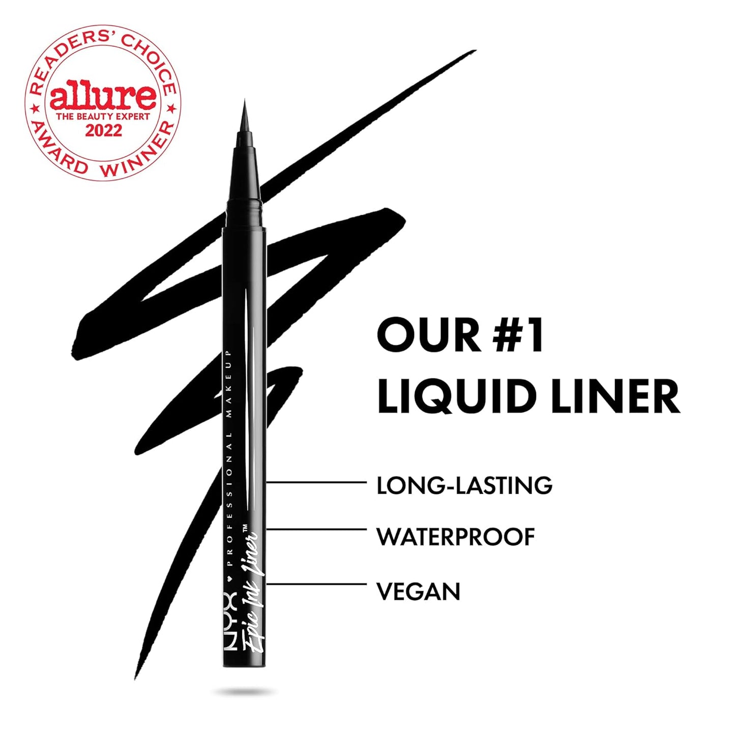 NYX Micro Brow Pencil & Epic Ink Liner Set | Waterproof Eyebrow & Liquid Eyeliner - Black