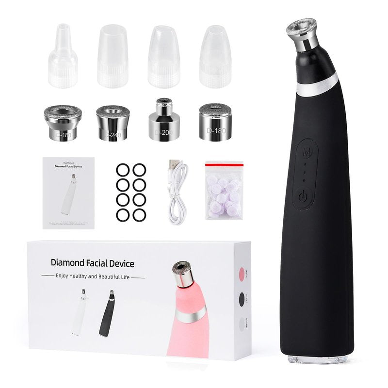 IeBilif Diamond Microdermabrasion Machine, 3 Modes Diamond Microdermabrasion Dermabrasion Machine for Blackhead Removal, Portable Microdermabrasion Tool with 8 Diamond Tips