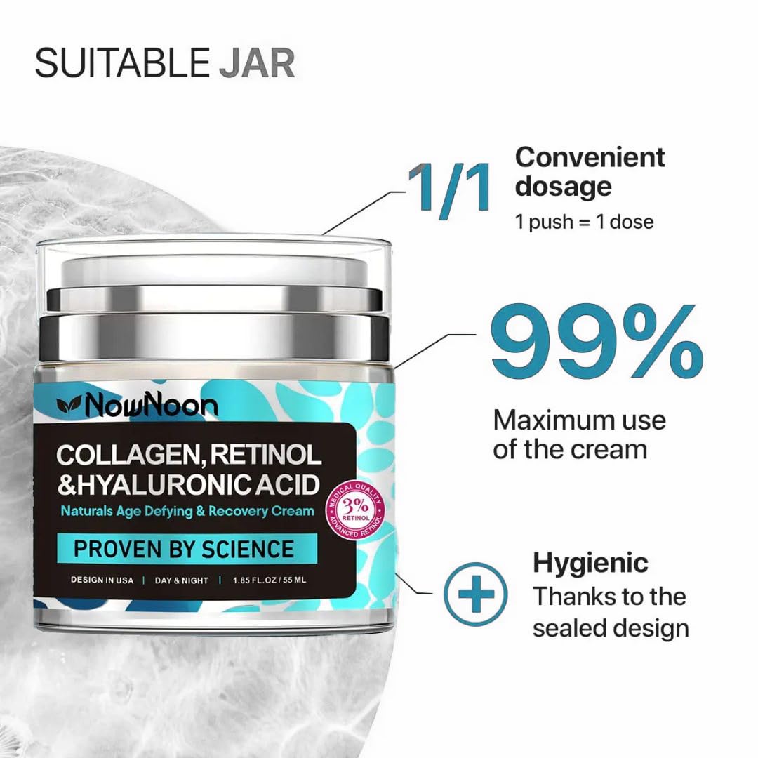 Collagen Retinol Hyaluronic Acid Cream - Anti-Wrinkle Hydrating Face & Neck Solution | 1.85 Fl. Oz.