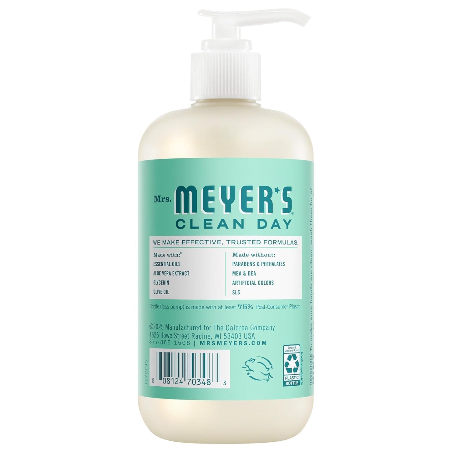 Mrs. MEYER'S CLEAN DAY Holiday Hand Soap 12.5 Fl Oz Bundle (Mint + Lilac + Daisy + Rose)