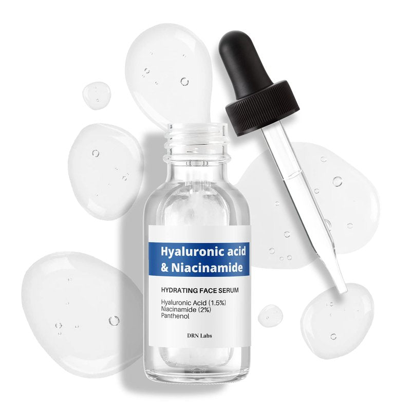 Hyaluronic Acid & Niacinamide Serum – Deep Hydration & Brightening for Face – Anti-Aging, Wrinkle Reduction, Pore Minimizer & Skin Barrier Repair – Lightweight & Fast Absorbing – 1 fl oz