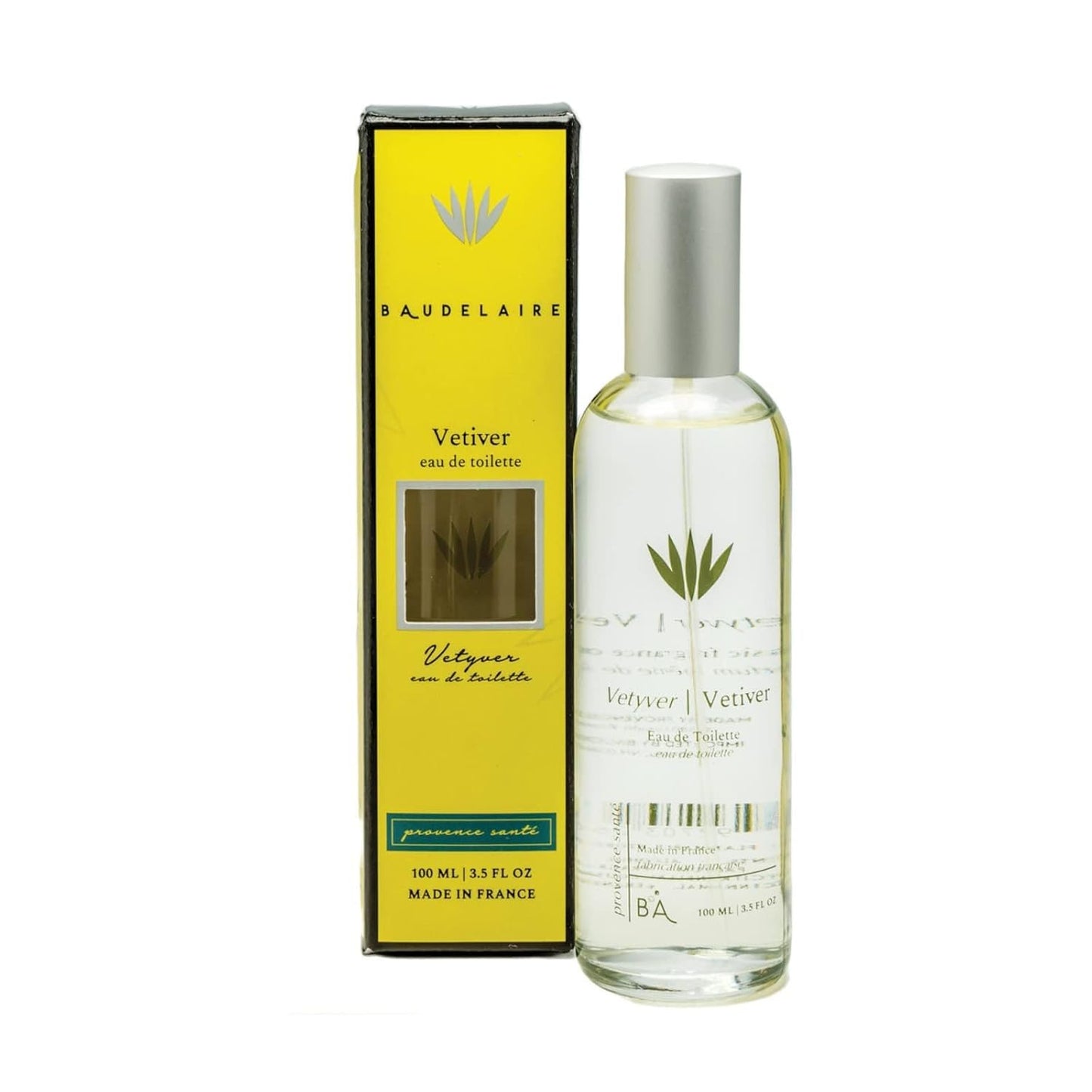 Provence Sante Eau de Toilette Spray - Vetiver Scent Luxury Perfume - Elegant Gift - 3.5 Oz