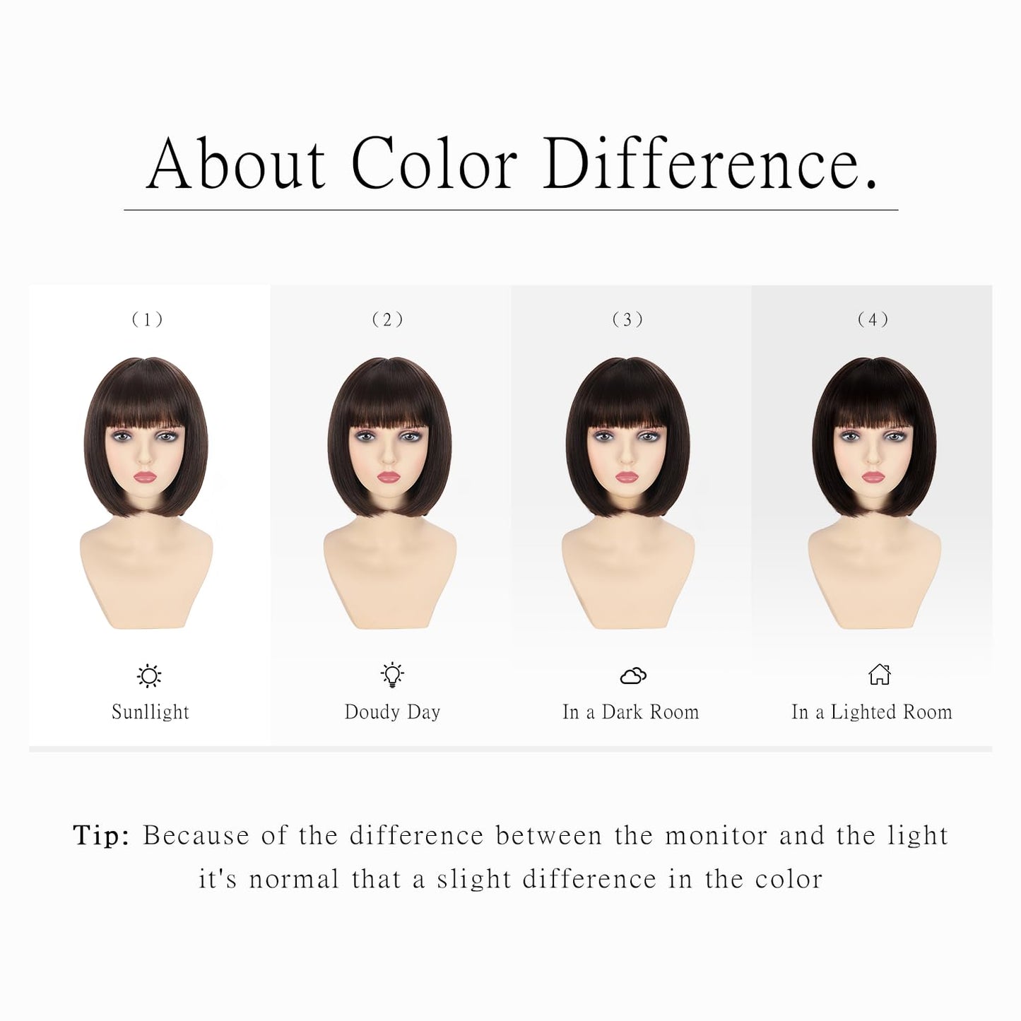Refined hair Brown Mix Light Brown Bob Wigs With Bangs 12 inch Short Straight Synthetic Shoulder Length Wig For Women Heat Resistant Bob Wig Style for Daily Party Cosplay (4/30, 12 Inch)