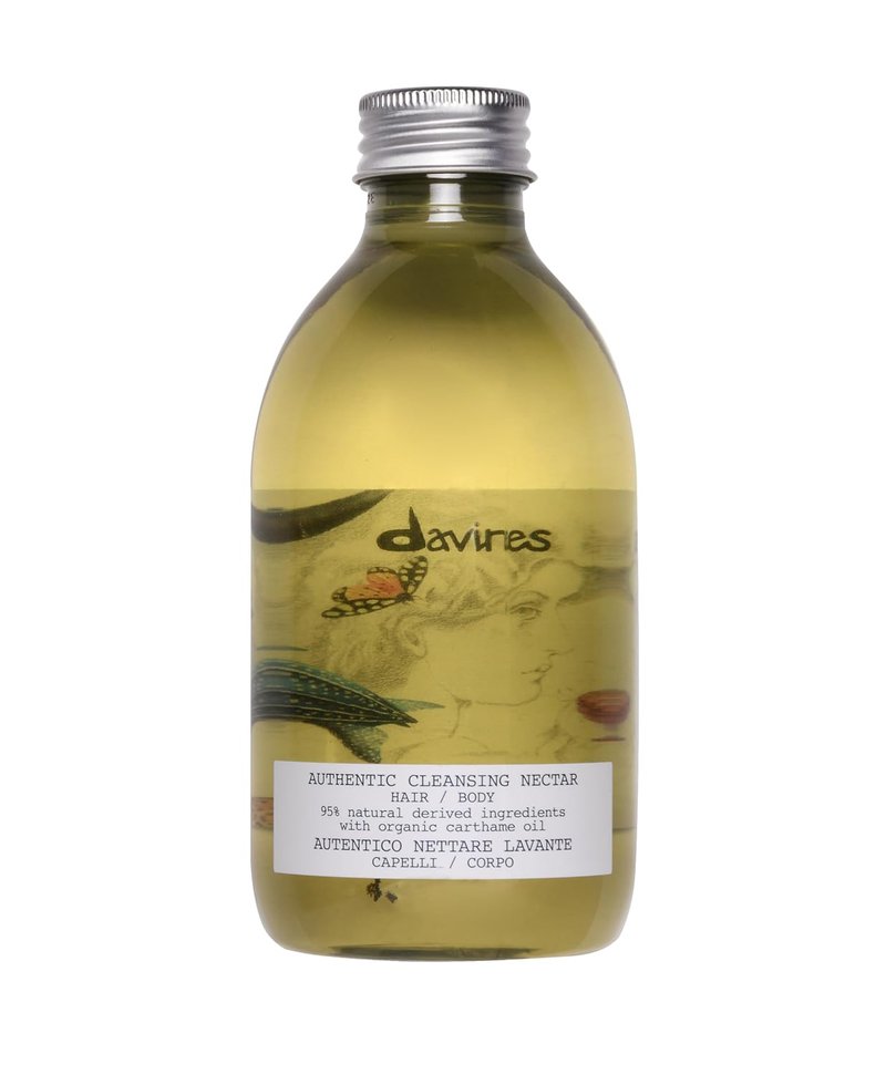 Davines Authentic Cleansing Nectar - Multi-Functional Shampoo & Body Wash | Gentle Oil-Based Cleanser with 98% Natural Ingredients, 9.47 Fl Oz