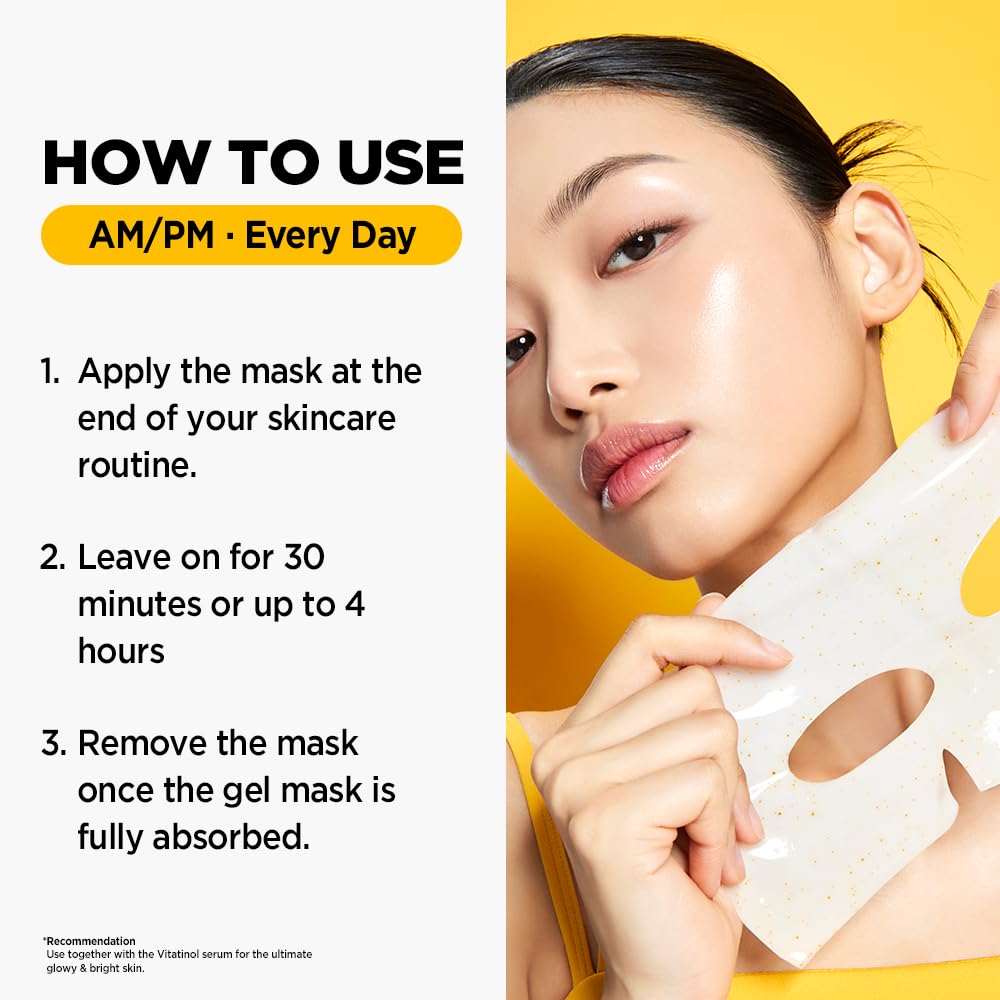Primera (PRMR Vitatinol Serum Gel Mask- Overnight Melting Masks, for Collagen Synthesis with Vitamin C & Retinol, Masks for face, Hydrating, Hydrogel Maskset 34g x 10EA